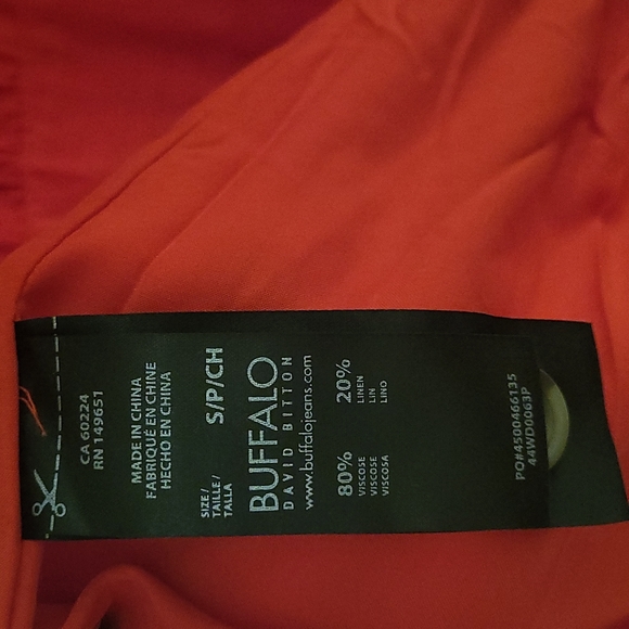 Buffalo David Bitton linen blend midi summer red dress size S - Picture 7 of 9